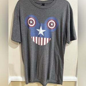Gray T-Shirt with Patriotic Mouse Design